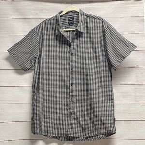 XXL Quiksilver Black and White Plaid Modern Fit Button Down Shirt